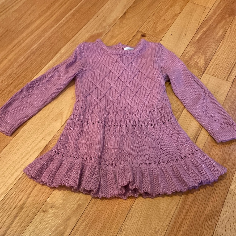 Savannah lavender sweater dress with lurex.